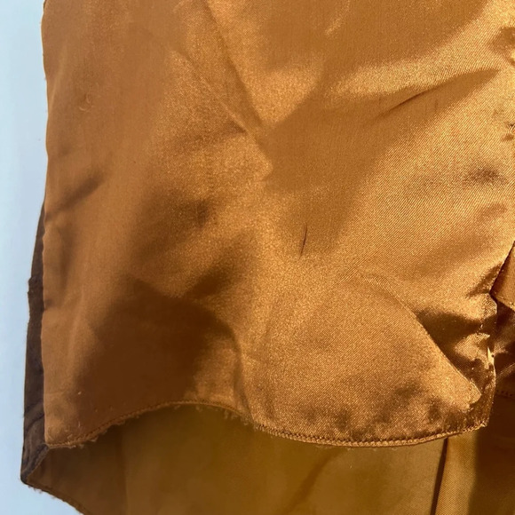 Vintage Men's AJ Brown Leather Western Vest Size 1X Snap Button Front - Picture 8 of 8